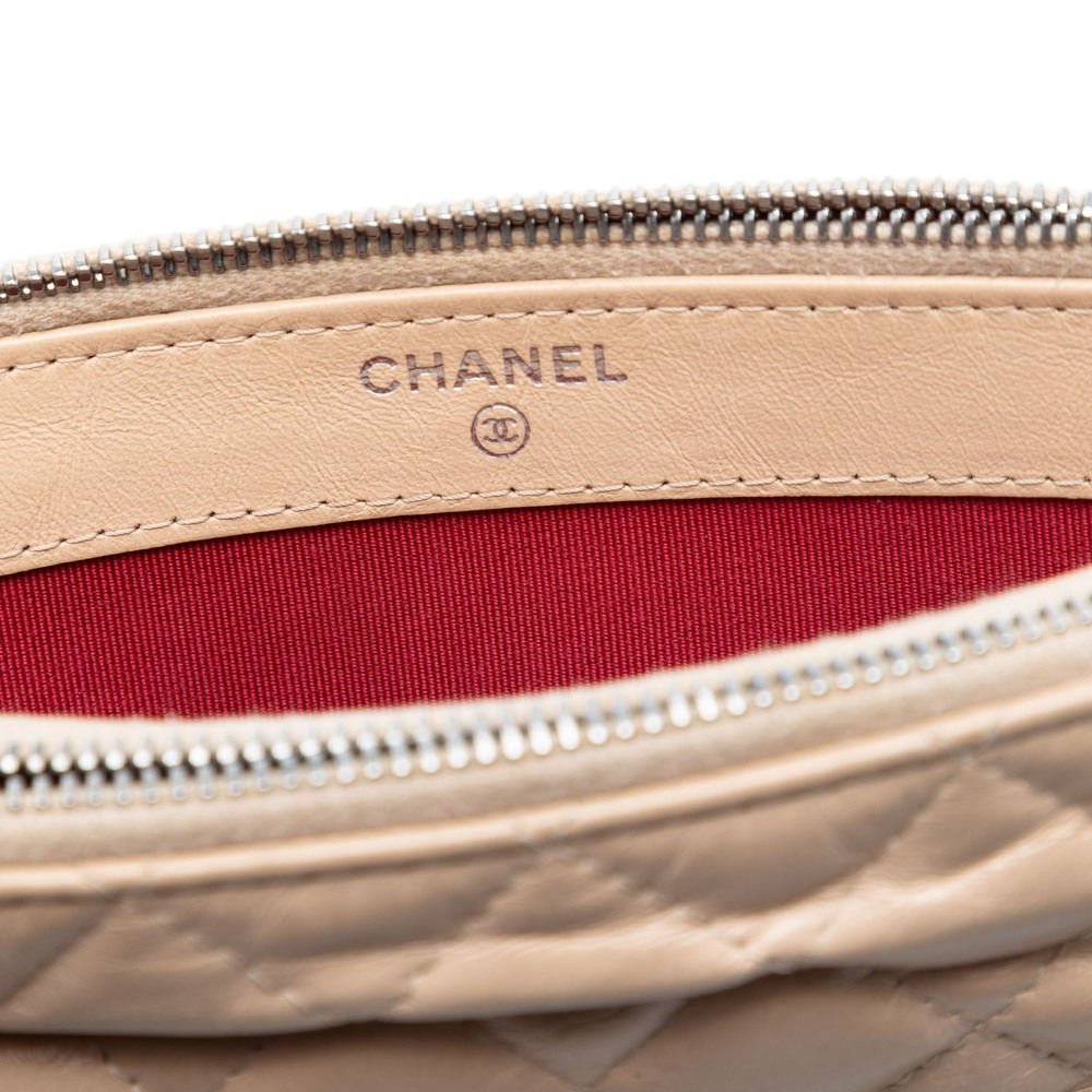 Pre-Loved Chanel Bicolor Aged Calfskin Gabrielle Double Zip Clutch with Chain - Picture 5 of 8